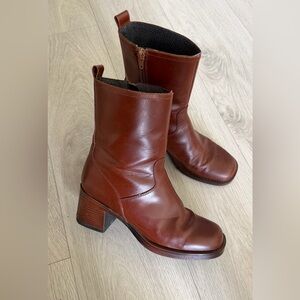 Browns - Italian Leather - Heeled Boots Brown